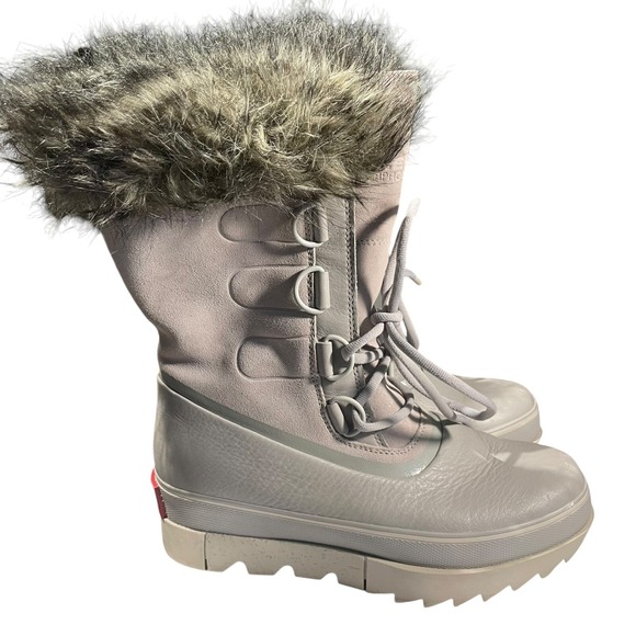 Sorel Joan‎ Arctic NL3357-081 WP Leather Suede Snow Boots Grey Sz 9.5 - Picture 1 of 10